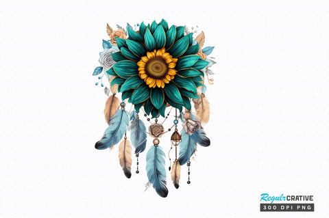 Dream catcher sunflower clipart Sublimation Design Sublimation Regulrcrative 