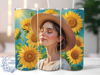 Dream Girl Sunflower Tumbler, Dream Girl, Floral Design, Sublimation Art, 20oz Tumbler, Bold Pattern, Nature Theme Sublimation ToriDesigns 