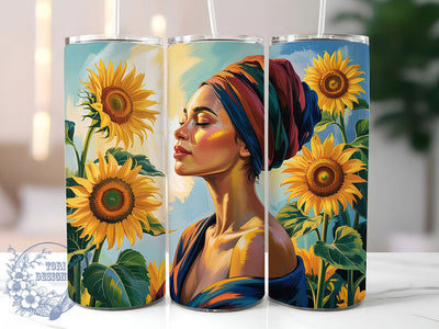 Dream Girl Sunflower Tumbler, Dream Girl, Seamless Design, Sublimation Art, 20oz Tumbler, Bold Pattern, Floral Theme Sublimation ToriDesigns 
