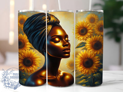 Dream Girl Sunflower Tumbler, Dream Girl, Seamless Design, Sublimation Art, 20oz Tumbler, Bold Pattern, Floral Theme Sublimation ToriDesigns 
