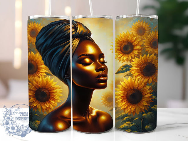 Dream Girl Sunflower Tumbler, Dream Girl, Seamless Design, Sublimation Art, 20oz Tumbler, Bold Pattern, Floral Theme Sublimation ToriDesigns 