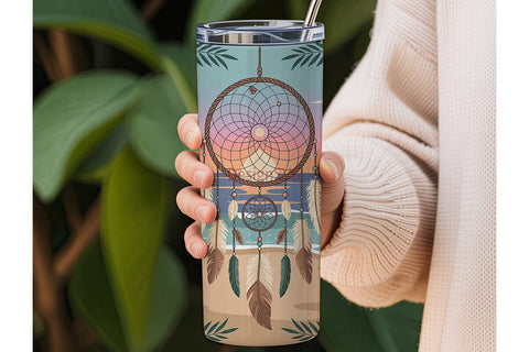 Dreamcatcher Beach Sunset 20oz Tumbler Sublimation DesignSVG 