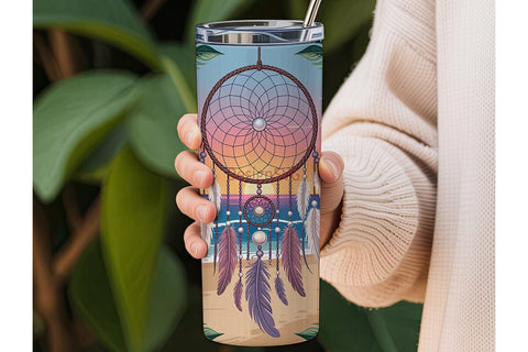 Dreamcatcher Beach Sunset 20oz Tumbler Sublimation DesignSVG 