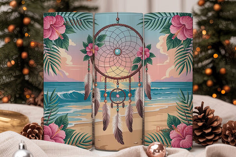 Dreamcatcher Beach Sunset 20oz Tumbler Sublimation DesignSVG 