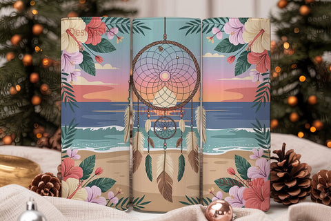 Dreamcatcher Beach Sunset 20oz Tumbler Sublimation DesignSVG 