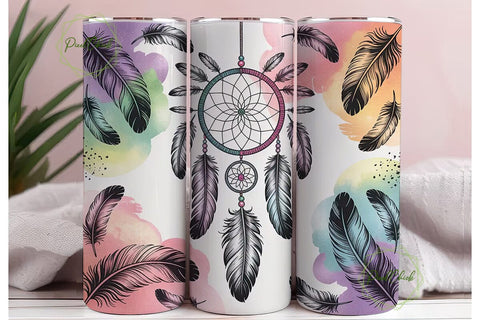 Dreamcatcher Boho 20oz Tumbler Wrap Sublimation PixelChick 