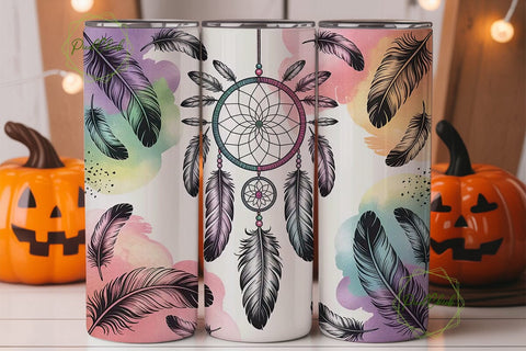 Dreamcatcher Boho 20oz Tumbler Wrap Sublimation PixelChick 