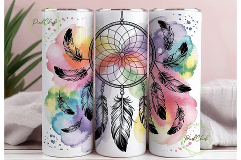 Dreamcatcher Boho 20oz Tumbler Wrap Sublimation PixelChick 
