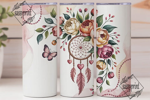 Dreamcatcher Butterfly 20oz Tumbler Wrap Sublimation sassyprint 
