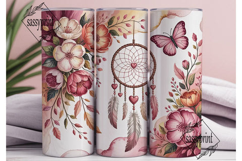 Dreamcatcher Butterfly 20oz Tumbler Wrap Sublimation sassyprint 