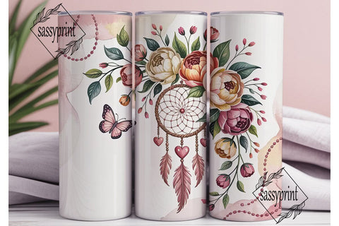 Dreamcatcher Butterfly 20oz Tumbler Wrap Sublimation sassyprint 