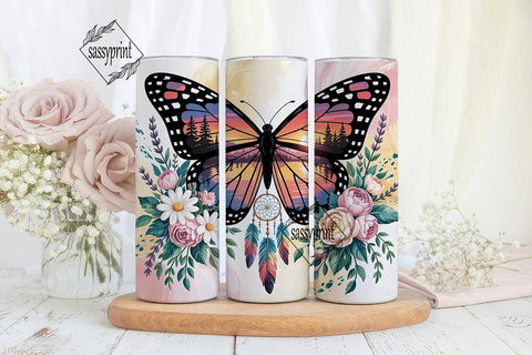 Dreamcatcher Butterfly 20oz Tumbler Wrap Sublimation sassyprint 