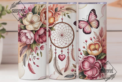 Dreamcatcher Butterfly 20oz Tumbler Wrap Sublimation sassyprint 