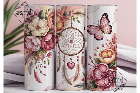 Dreamcatcher Butterfly 20oz Tumbler Wrap Sublimation sassyprint 