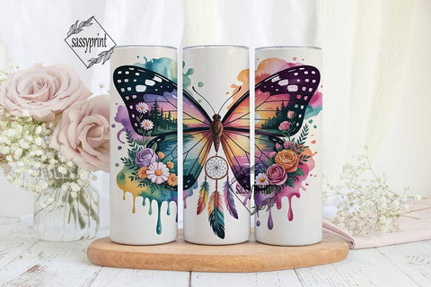 Dreamcatcher Butterfly 20oz Tumbler Wrap Sublimation sassyprint 