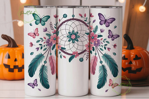 Dreamcatcher Butterfly Tumbler Wrap Sublimation PixelChick 
