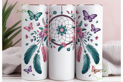 Dreamcatcher Butterfly Tumbler Wrap Sublimation PixelChick 