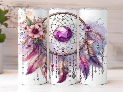 Dreamcatcher Celestial Boho 20oz Tumbler Png, Straight & Tapered Tumbler Png, Dreamcatcher Tumbler Png, Digital Download PNG Sublimation Lara' s Designs 