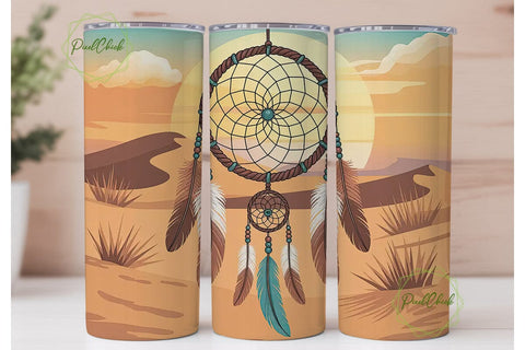 Dreamcatcher Desert Sunset 20oz Tumbler Sublimation PixelChick 