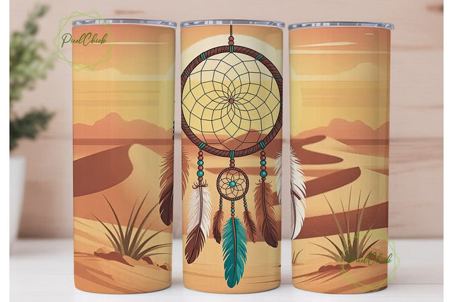 Dreamcatcher Desert Sunset 20oz Tumbler Sublimation PixelChick 