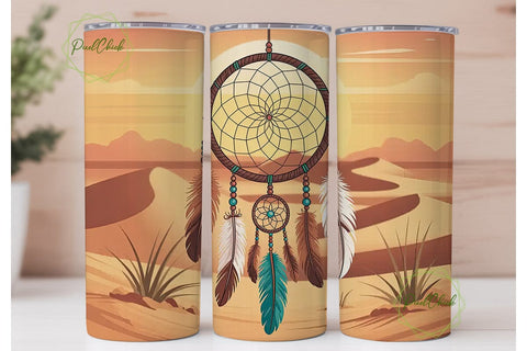 Dreamcatcher Desert Sunset 20oz Tumbler Sublimation PixelChick 