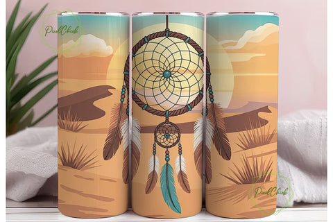 Dreamcatcher Desert Sunset 20oz Tumbler Sublimation PixelChick 