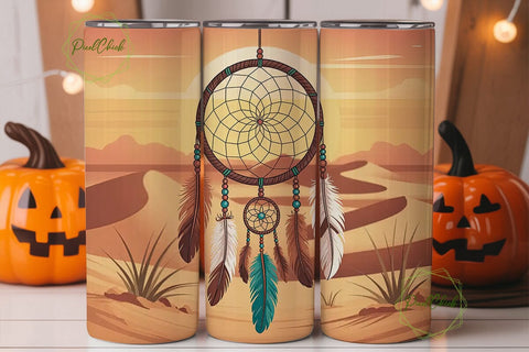 Dreamcatcher Desert Sunset 20oz Tumbler Sublimation PixelChick 
