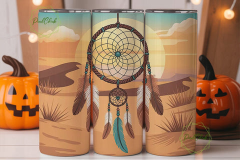 Dreamcatcher Desert Sunset 20oz Tumbler Sublimation PixelChick 