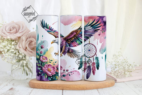 Dreamcatcher & Eagle Tumbler Wrap Sublimation sassyprint 