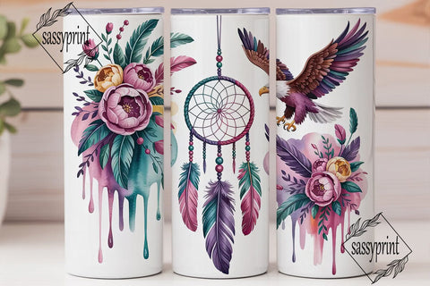 Dreamcatcher & Eagle Tumbler Wrap Sublimation sassyprint 