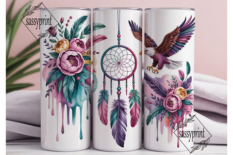 Dreamcatcher & Eagle Tumbler Wrap Sublimation sassyprint 