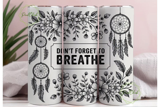 Dreamcatcher & Floral 20oz Tumbler Wrap Sublimation PixelChick 