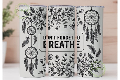 Dreamcatcher & Floral 20oz Tumbler Wrap Sublimation PixelChick 