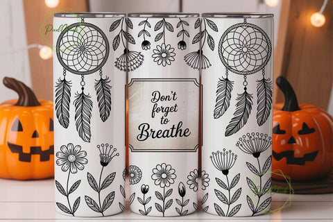 Dreamcatcher & Floral 20oz Tumbler Wrap Sublimation PixelChick 