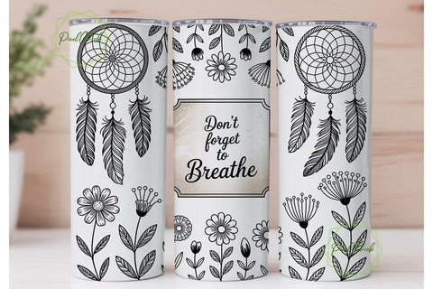 Dreamcatcher & Floral 20oz Tumbler Wrap Sublimation PixelChick 