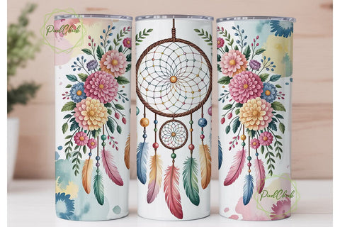 Dreamcatcher Floral Bliss 20oz Tumbler Sublimation PixelChick 