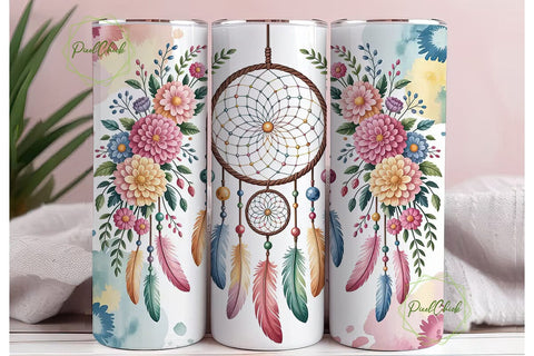 Dreamcatcher Floral Bliss 20oz Tumbler Sublimation PixelChick 