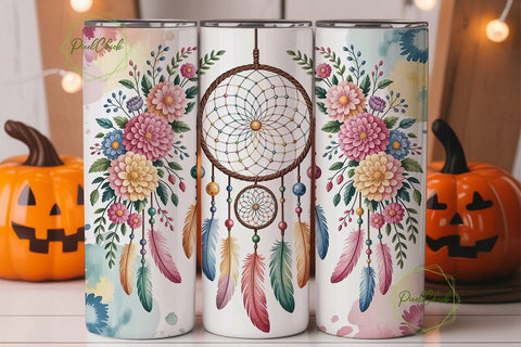 Dreamcatcher Floral Bliss 20oz Tumbler Sublimation PixelChick 