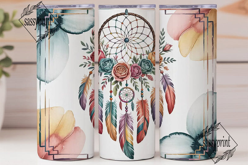 Dreamcatcher & Floral Tumbler Wrap Sublimation sassyprint 