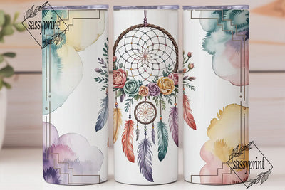 Dreamcatcher & Floral Tumbler Wrap Sublimation sassyprint 