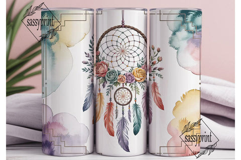 Dreamcatcher & Floral Tumbler Wrap Sublimation sassyprint 