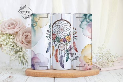 Dreamcatcher & Floral Tumbler Wrap Sublimation sassyprint 