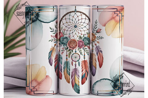 Dreamcatcher & Floral Tumbler Wrap Sublimation sassyprint 