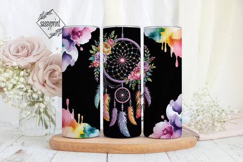 Dreamcatcher & Flowers Tumbler Wrap Sublimation sassyprint 