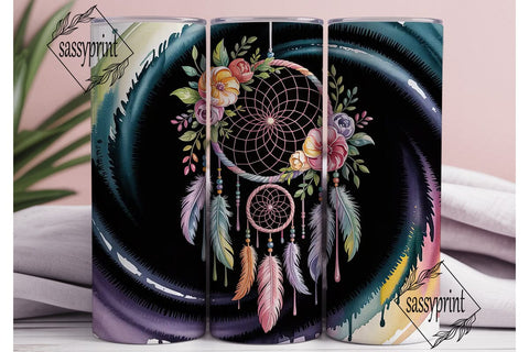Dreamcatcher & Flowers Tumbler Wrap Sublimation sassyprint 