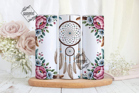 Dreamcatcher & Flowers Tumbler Wrap Sublimation sassyprint 