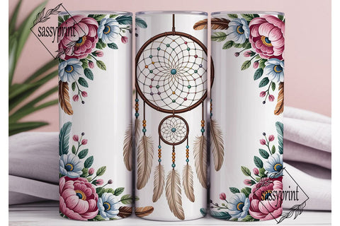 Dreamcatcher & Flowers Tumbler Wrap Sublimation sassyprint 