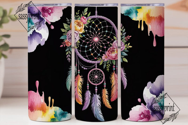 Dreamcatcher & Flowers Tumbler Wrap Sublimation sassyprint 