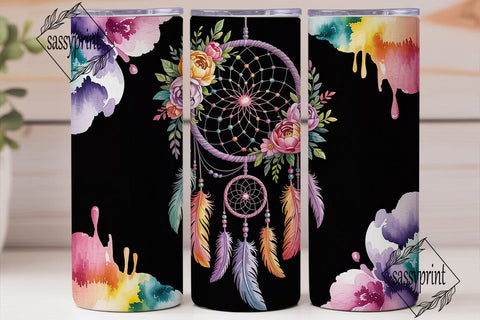 Dreamcatcher & Flowers Tumbler Wrap Sublimation sassyprint 