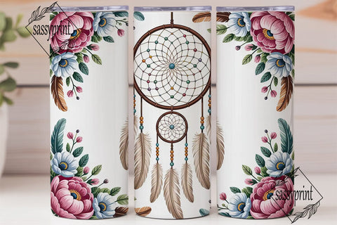 Dreamcatcher & Flowers Tumbler Wrap Sublimation sassyprint 